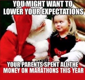 Christmas running meme santa