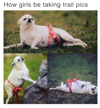 girls taking trail pics