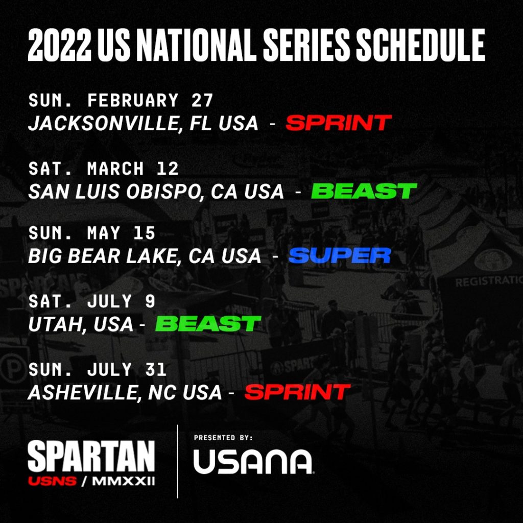 2022 spartan race national series schedule