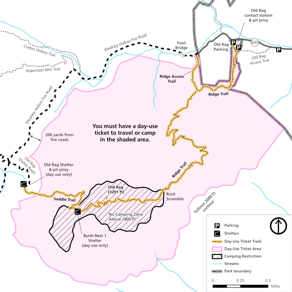 Shenandoah National Park -OldRag-Ticket-Area-Map