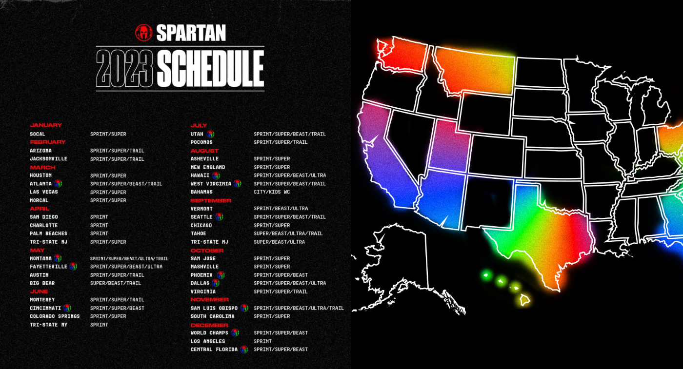 2023 Spartan Race Schedule - US National Series, Elite Series & More