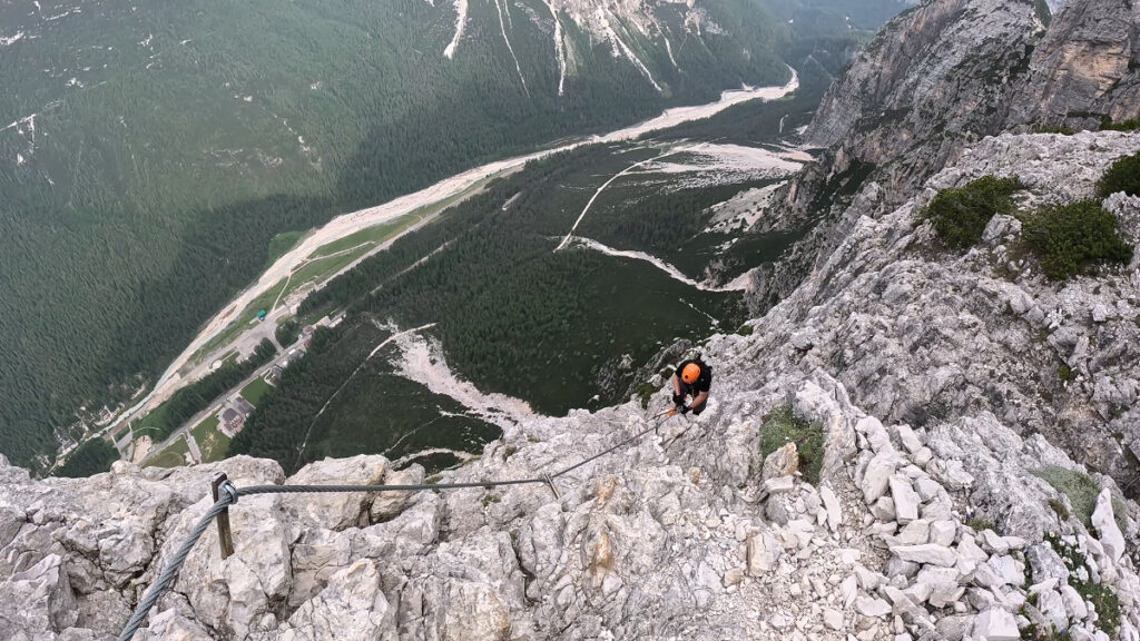 Vertical climb View from Michielli Strobel Via Ferrata 